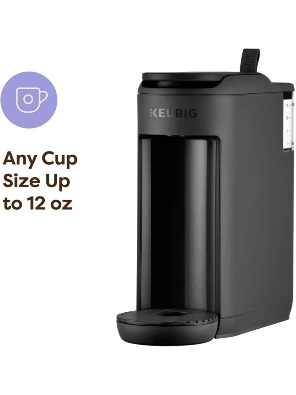 Compact Single Serve Coffee Maker - Brews 12 oz, Portable for Dorms & Offices